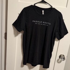 Black T-Shirt with Subtle Gray 'Paddle North” logo